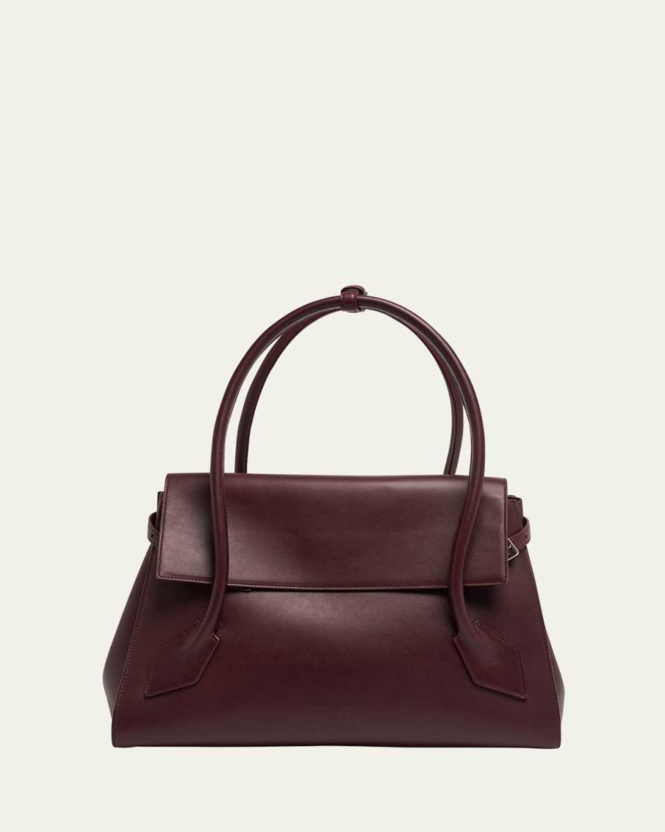 Tate Calf Leather Top-Handle Bag